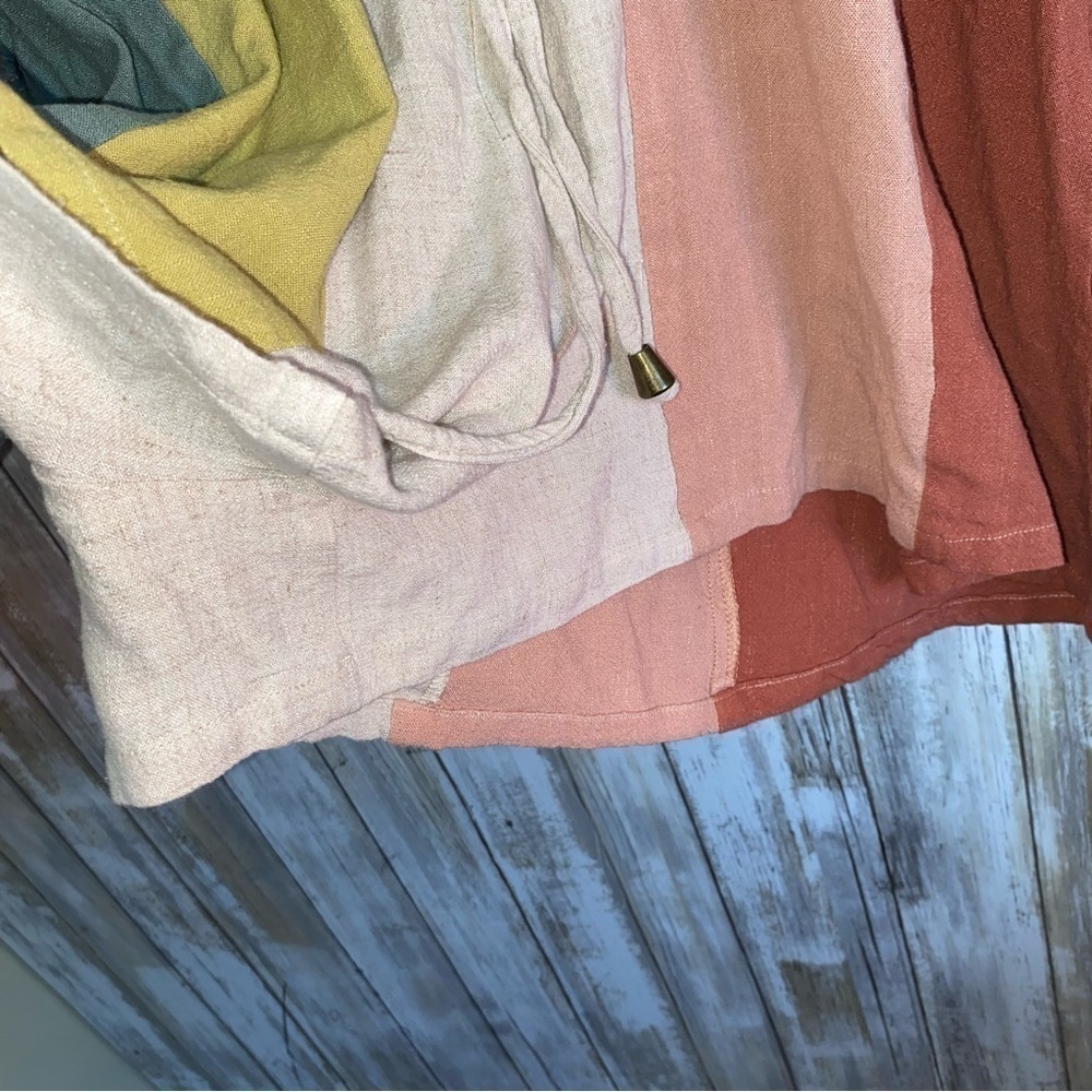 Entro Costal Colorblock Stripe Linen Blend Romper - Picture 3 of 7